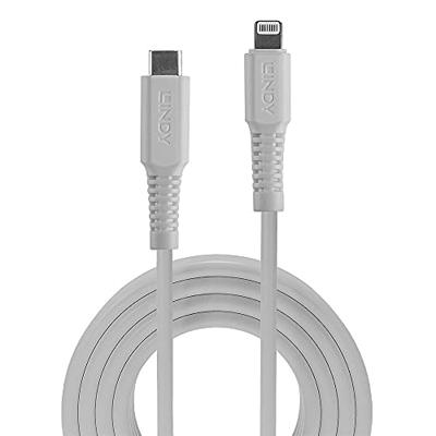 LINDY 31315 USB-kabel USB 2.0 Apple Lightning stekker, USB-C stekker 0.50 m Wit