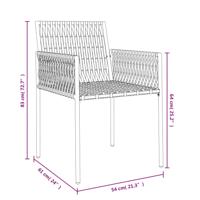 Tuinstoelen 4 st met kussens 54x61x83 cm poly rattan bruin - thumbnail