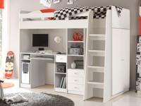 Gecombineerd bed UDINESE 90x200 cm wit - thumbnail