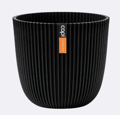 Capi Bloempot Groove Zwart Ø13cm