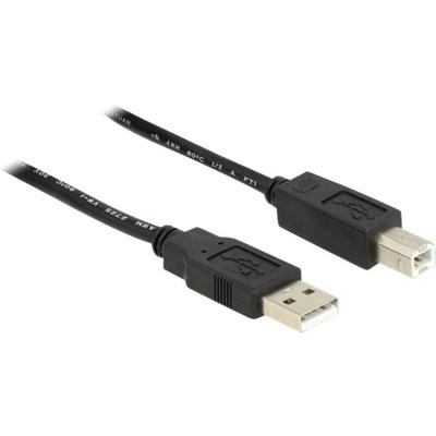 Delock 83557 USB-kabel USB 2.0 USB-A stekker, USB-B stekker 20.00 m Zwart UL gecertificeerd