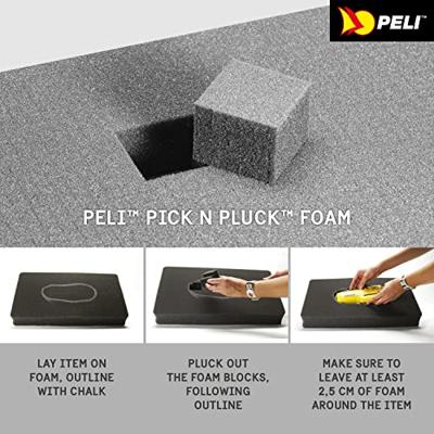 Peli 1012 Pick N Pluck-Schuimlaag, Origineel Accessoire Voor Peli-Beschermingskoffer, Compatibel Met Peli 1010, Kleur: Zwart
