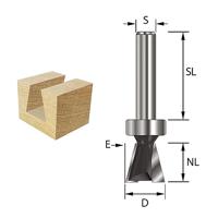 ENT Zwaluwstaartfrees HM 14 graden A12mm, Met kogellager aan kolf kolf 8mm - 7916200 - thumbnail
