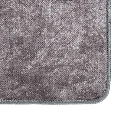 VidaXL Vloerkleed wasbaar anti-slip 120x180 cm grijs