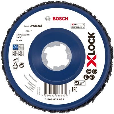 Bosch Accessoires X-LOCK Reinigingsschijf N377 Metal, Ø125mm - 2608621833 Bosch Accessoires X-LOCK Reinigingsschijf N377 Metal, Ø125mm - 2608621833