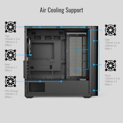 AeroCool D302A-G-BK Mini-tower PC-behuizing Zwart, Wit