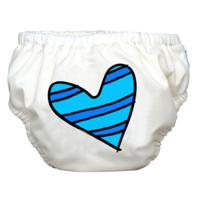 Charlie Banana 2-in-1 Zwemluier en Oefenbroekje- Blue Petit Coeur on Hot Pink - Maat L (9-12 kilo) - thumbnail