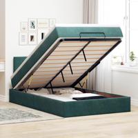 Ottoman bed met matras en LED's 120x200cm fluweel donkergroen - thumbnail