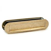 Hardbrass Combi-set briefplaat en tochtwering ovaal - messing getrommeld - thumbnail