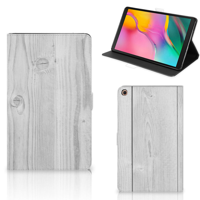 Samsung Galaxy Tab A 10.1 (2019) Tablet Book Cover White Wood - thumbnail