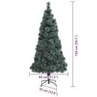 VidaXL Kunstmatige voorverlichte kerstboom met ballenset groen 150 cm - thumbnail