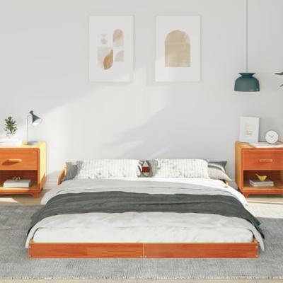 Bedframe Wasbruin 160 x 210 cm Massief grenenhout
