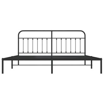 Bedframe met hoofdbord metaal zwart 200x200 cm Bedframe met hoofdbord metaal zwart 200x200 cm