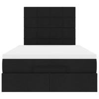 Ottoman bed met matras en LED's 120x200cm stof zwart - thumbnail