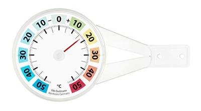 Venster buitenthermometer kunststof rond gekleurd 14.4 cm