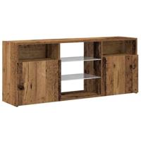 Tv-meubel met LED 120x30x50 cm bewerkt hout oud hout - thumbnail