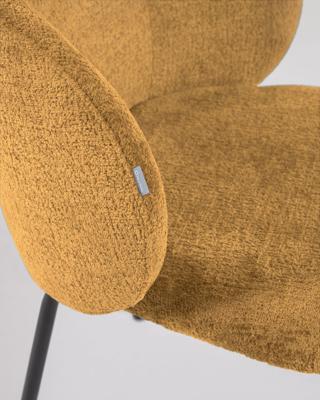 Kave Home Minna eetkamerstoel chenille Mosterd Kave Home Minna eetkamerstoel chenille Mosterd