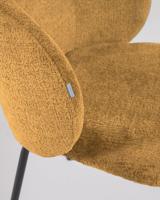 Kave Home Minna eetkamerstoel chenille Mosterd - thumbnail