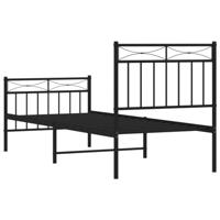 Bedframe met hoofd- en voeteneindemetaal zwart 80x200 cm - thumbnail