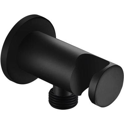 Xellanz Nara - Mat Zwarte Wandaansluitbocht met Handdouchehouder - 1/2 Inch