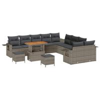 Tuinbankenset 13 pcs Grijs poly rattan - thumbnail