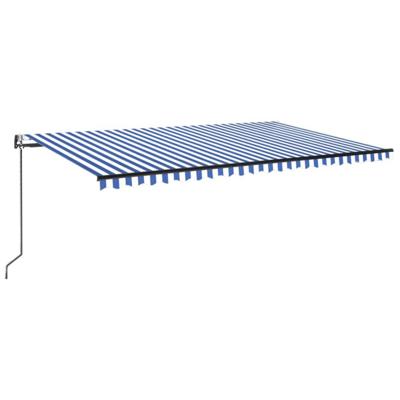 Luifel automatisch met LED en windsensor 500x300 cm blauw wit