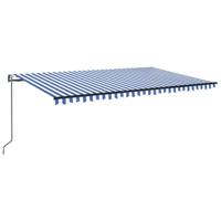 Luifel automatisch met LED en windsensor 500x300 cm blauw wit - thumbnail