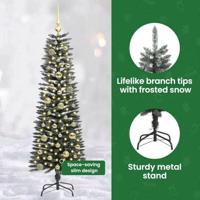 VidaXL Kunstkerstboom met 150 led groen 150 cm pvc en plastic en staal - thumbnail