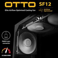 Akasa OTTO SF12 Computer behuizing Ventilator 12 cm Zwart, Grijs 1 stuk(s) - thumbnail