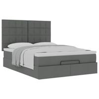 Ottoman bed met matras 140x190cm stof donkergrijs - thumbnail