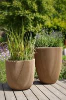 Capi nature groove nl bol bloempot 35x34 cm beige - thumbnail