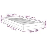 Bedframe zonder matras 100x200 cm massief hout eiken - thumbnail