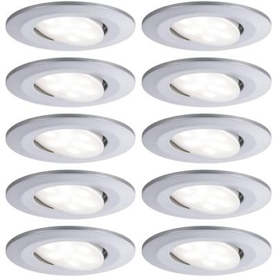 Paulmann LED-inbouwlamp voor badkamer Set van 10 stuks 60 W Chroom (mat)