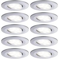 Paulmann LED-inbouwlamp voor badkamer Set van 10 stuks 60 W Chroom (mat) - thumbnail