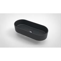 Opbouw Waskom Arcqua Case Ovaal 60x26 cm Mat Antraciet - thumbnail