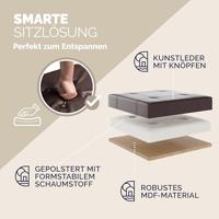 Opvouwbare poef met opslag bruin - thumbnail