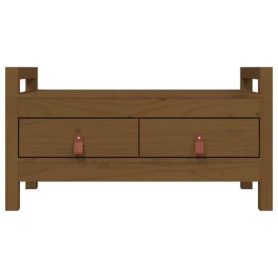 Halbankje 80x40x43 cm massief grenenhout honingbruin