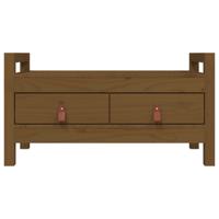 Halbankje 80x40x43 cm massief grenenhout honingbruin - thumbnail