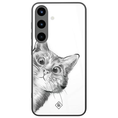 Samsung Galaxy S25 glazen hardcase - Peekaboo kat