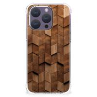 Stevig Telefoonhoesje voor iPhone 15 Pro Wooden Cubes - thumbnail