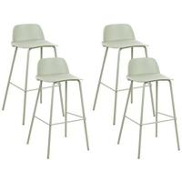 Beliani - MORA- Barkruk set van 4 - Groen - Synthetisch - thumbnail