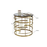 Kare Design Jupiter Bijzettafel - Glas|Goudkleurig Metaal - thumbnail