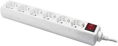 LogiLink LPS202 Verdeeldoos wit 6 contacten met schakelaar