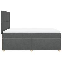 Boxspring met matras stof donkergrijs 140x200 cm - thumbnail