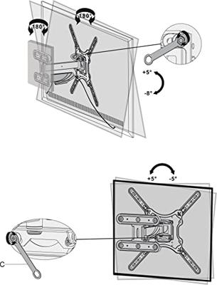 Uitschuifbare verstelling. Slanke TV-beugel - Stell - SHO 7600