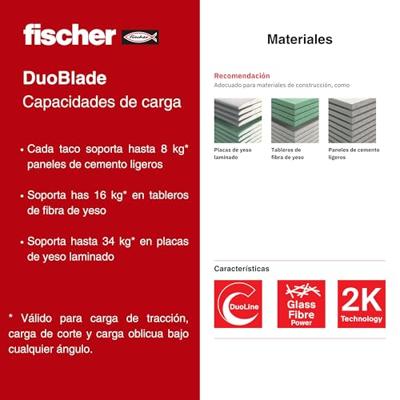 Wandpluggen en schroeven Fischer 44 mm (25 Stuks) Wandpluggen en schroeven Fischer 44 mm (25 Stuks)