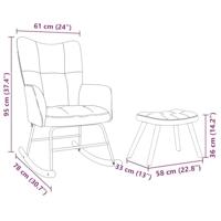 Schommelstoel met voetenbank stof crmekleurig - thumbnail