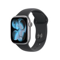 Apple Watch Series 11 GPS - 42 mm - Spacegrijze aluminium kast - Zwarte sportband - S/M - thumbnail