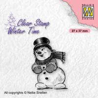 Nellie's Choice • winter time clear stempels shy snowman with top hat - thumbnail