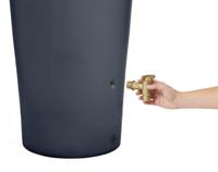 Vaso design regenton antraciet 220 liter met plantenbak - thumbnail